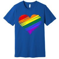 Scribble Heart Rainbow Valentines Day Lgbt Pride Gay Lesbian Gift Premium T-Shirt