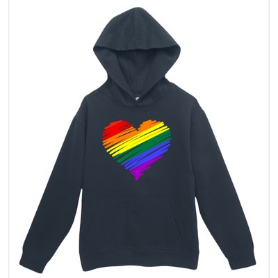 Scribble Heart Rainbow Valentines Day Lgbt Pride Gay Lesbian Gift Urban Pullover Hoodie