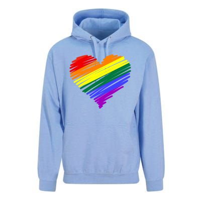 Scribble Heart Rainbow Valentines Day Lgbt Pride Gay Lesbian Gift Unisex Surf Hoodie