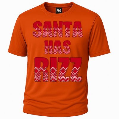 Santa Has Rizz Funny Gen Alpha Slang Christmas Teacher Cooling Performance Crew T-Shirt