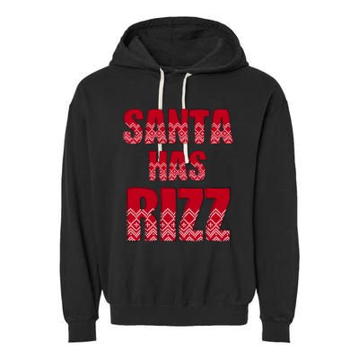 Santa Has Rizz Funny Gen Alpha Slang Christmas Teacher Garment-Dyed Fleece Hoodie