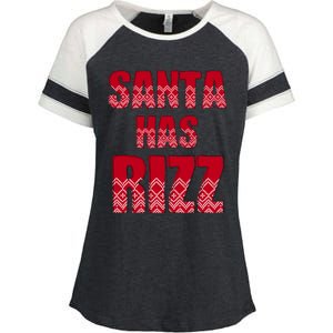 Santa Has Rizz Funny Gen Alpha Slang Christmas Teacher Enza Ladies Jersey Colorblock Tee