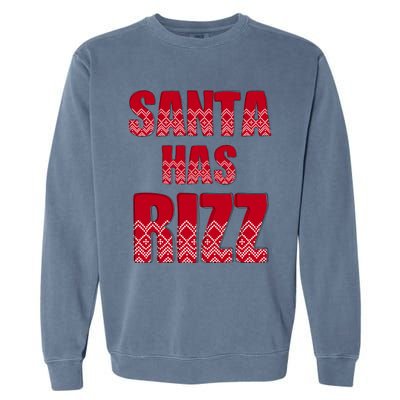 Santa Has Rizz Funny Gen Alpha Slang Christmas Teacher Garment-Dyed Sweatshirt