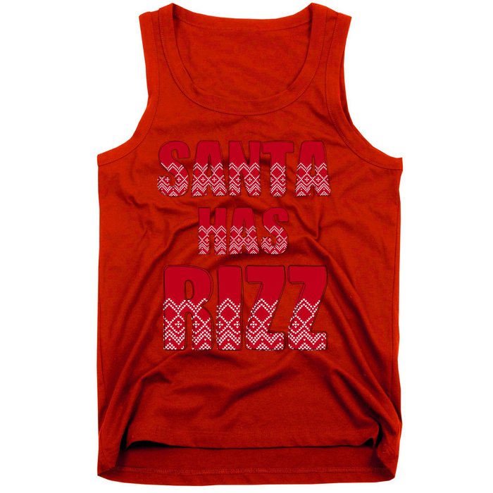 Santa Has Rizz Funny Gen Alpha Slang Christmas Teacher Tank Top