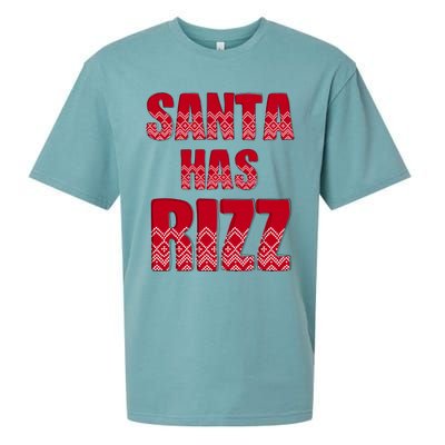 Santa Has Rizz Funny Gen Alpha Slang Christmas Teacher Sueded Cloud Jersey T-Shirt