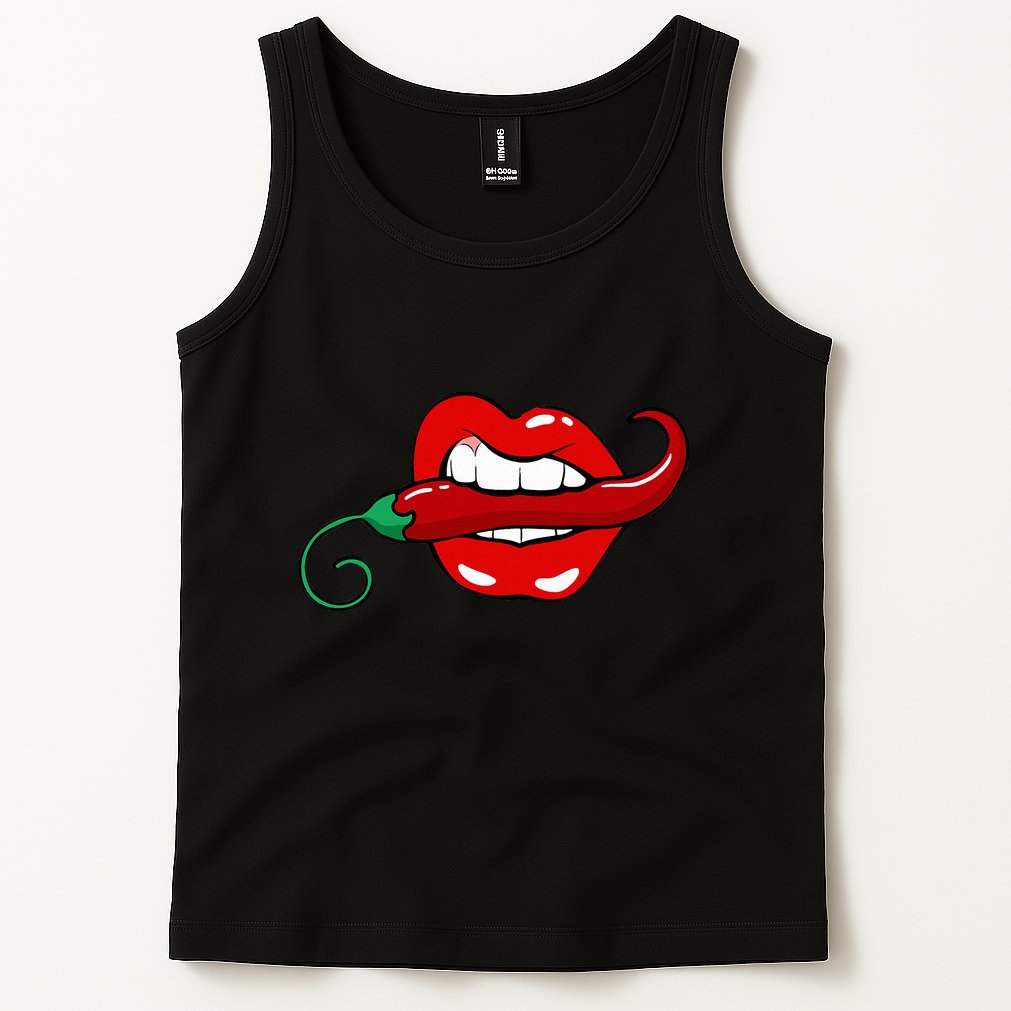 Sexy Hot Red Chili Pepper Lips Tank Top