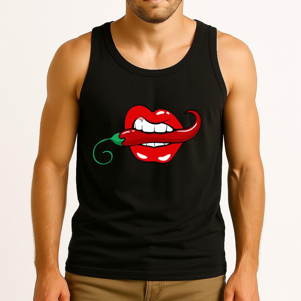Sexy Hot Red Chili Pepper Lips Tank Top