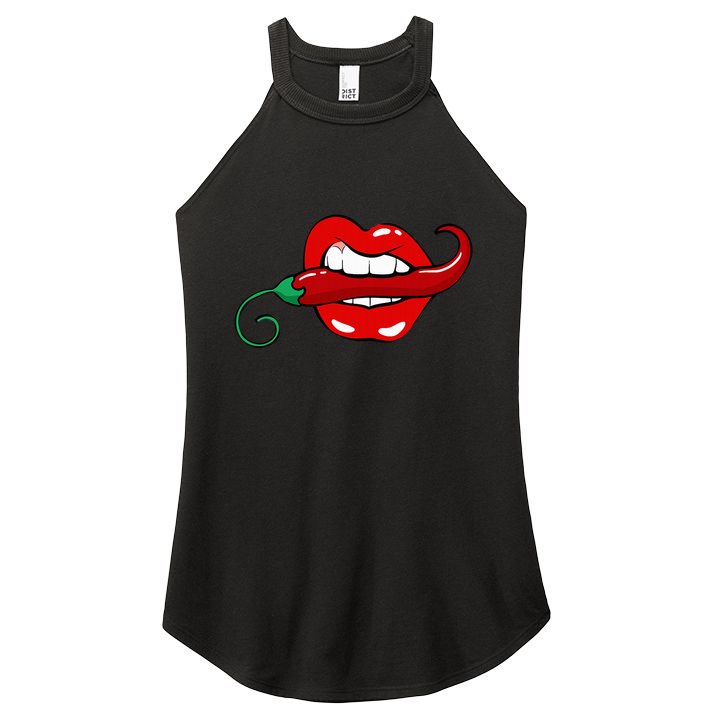 Sexy Hot Red Chili Pepper Lips Women's Perfect Tri Rocker Tank