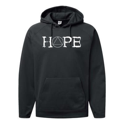 Sobriety Hope Recovery Alcoholic Sober Recover Aa Support Cool Gift Performance Fleece Hoodie