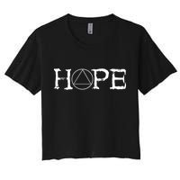 Sobriety Hope Recovery Alcoholic Sober Recover Aa Support Cool Gift Women's Crop Top Tee