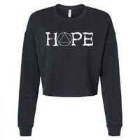 Sobriety Hope Recovery Alcoholic Sober Recover Aa Support Cool Gift Cropped Pullover Crew