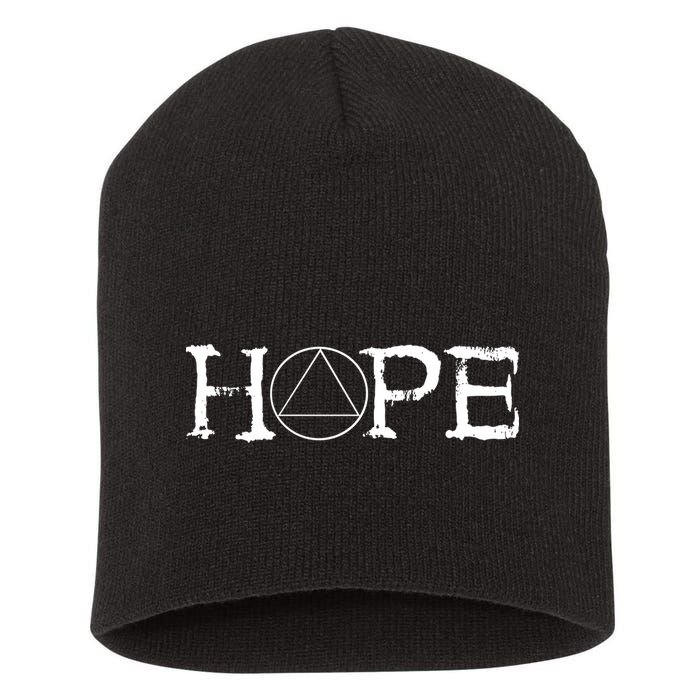 Sobriety Hope Recovery Alcoholic Sober Recover Aa Support Cool Gift Short Acrylic Beanie