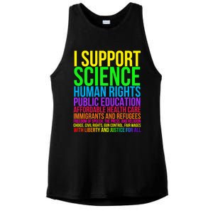 Science Hu Rights Education Health Care Freedom Gift Ladies PosiCharge Tri-Blend Wicking Tank