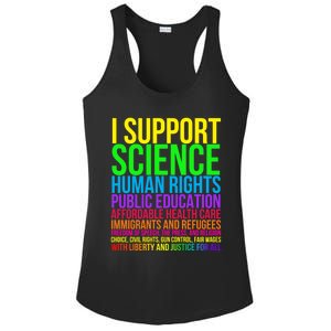 Science Hu Rights Education Health Care Freedom Gift Ladies PosiCharge Competitor Racerback Tank