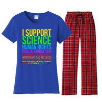 Science Hu Rights Education Health Care Freedom Gift Women's Flannel Pajama Set