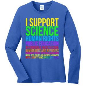 Science Hu Rights Education Health Care Freedom Gift Ladies Long Sleeve Shirt