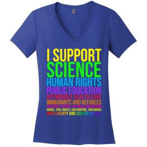 Science Hu Rights Education Health Care Freedom Gift Women's V-Neck T-Shirt