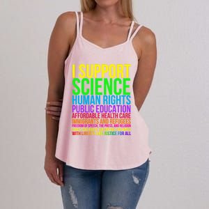 Science Hu Rights Education Health Care Freedom Gift Women's Strappy Tank