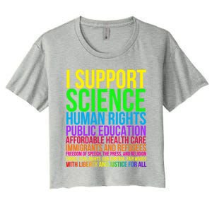 Science Hu Rights Education Health Care Freedom Gift Women's Crop Top Tee