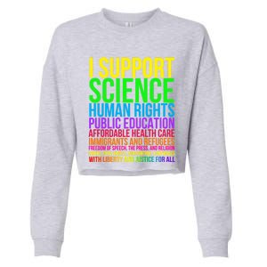 Science Hu Rights Education Health Care Freedom Gift Cropped Pullover Crew