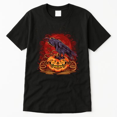 Spooky Halloween Raven Crow Jacklantern Pumpkin Tall T-Shirt