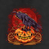 Spooky Halloween Raven Crow Jacklantern Pumpkin Adult Drive Performance Visor