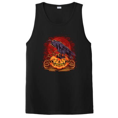 Spooky Halloween Raven Crow Jacklantern Pumpkin PosiCharge Competitor Tank