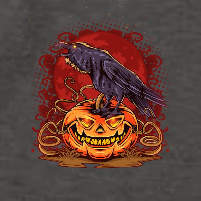 Spooky Halloween Raven Crow Jacklantern Pumpkin Vector Backpack