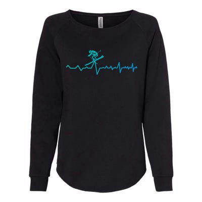 Skier Heartbeat Ski Instructor Winter Sport Skiing Ski Cool Gift Womens California Wash Sweatshirt