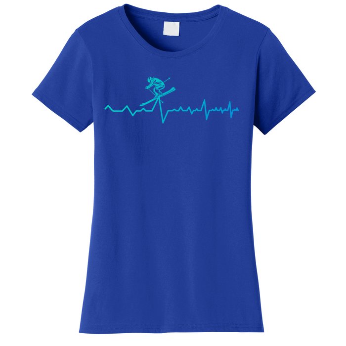 Skier Heartbeat Ski Instructor Winter Sport Skiing Ski Cool Gift Women's T-Shirt