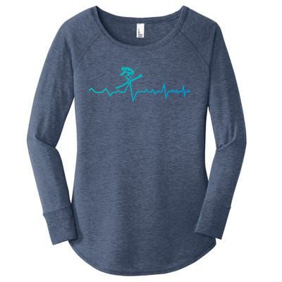 Skier Heartbeat Ski Instructor Winter Sport Skiing Ski Cool Gift Women's Perfect Tri Tunic Long Sleeve Shirt