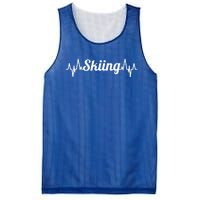 Ski Heartbeat Skiing Enthusiast Gift Mesh Reversible Basketball Jersey Tank