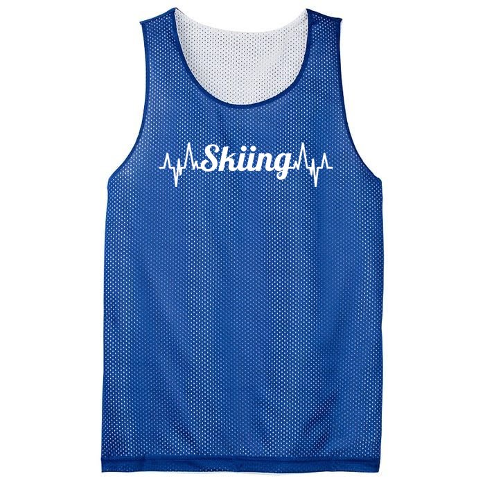 Ski Heartbeat Skiing Enthusiast Gift Mesh Reversible Basketball Jersey Tank