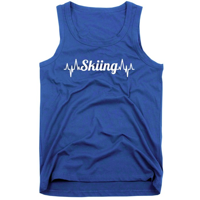 Ski Heartbeat Skiing Enthusiast Gift Tank Top