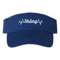 Ski Heartbeat Skiing Enthusiast Gift Valucap Bio-Washed Visor