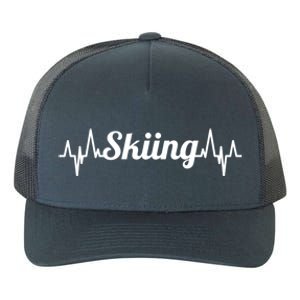 Ski Heartbeat Skiing Enthusiast Gift Yupoong Adult 5-Panel Trucker Hat