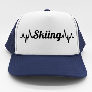 Ski Heartbeat Skiing Enthusiast Gift Trucker Hat