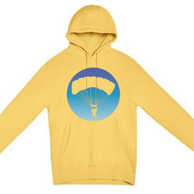 Skydiving Hobby Silhouette Premium Pullover Hoodie