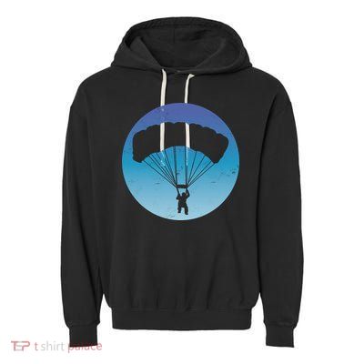 Skydiving Hobby Silhouette Garment-Dyed Fleece Hoodie