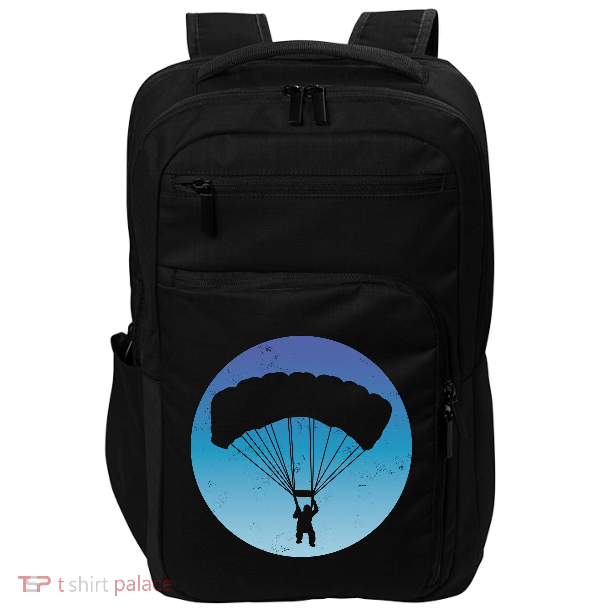 Skydiving Hobby Silhouette Impact Tech Backpack