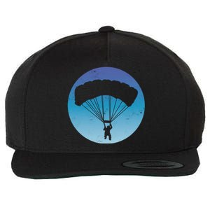 Skydiving Hobby Silhouette Wool Snapback Cap