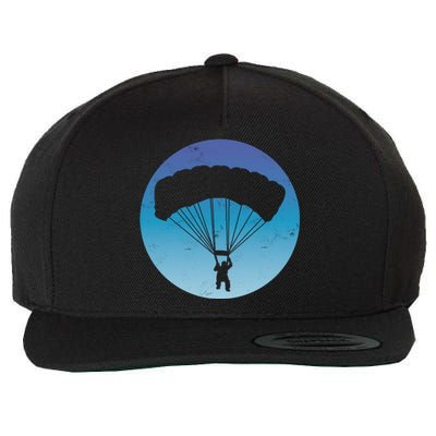 Skydiving Hobby Silhouette Wool Snapback Cap