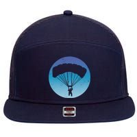 Skydiving Hobby Silhouette 7 Panel Mesh Trucker Snapback Hat