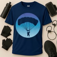 Skydiving Hobby Silhouette Cooling Performance Crew T-Shirt