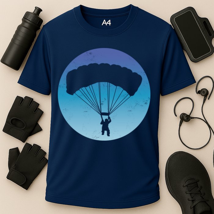 Skydiving Hobby Silhouette Cooling Performance Crew T-Shirt