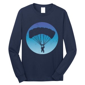 Skydiving Hobby Silhouette Long Sleeve Shirt