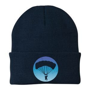 Skydiving Hobby Silhouette Knit Cap Winter Beanie