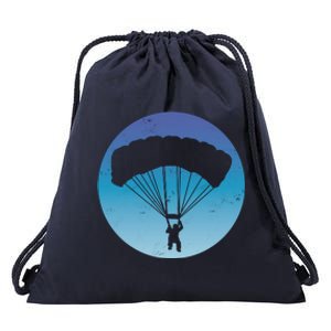 Skydiving Hobby Silhouette Drawstring Bag