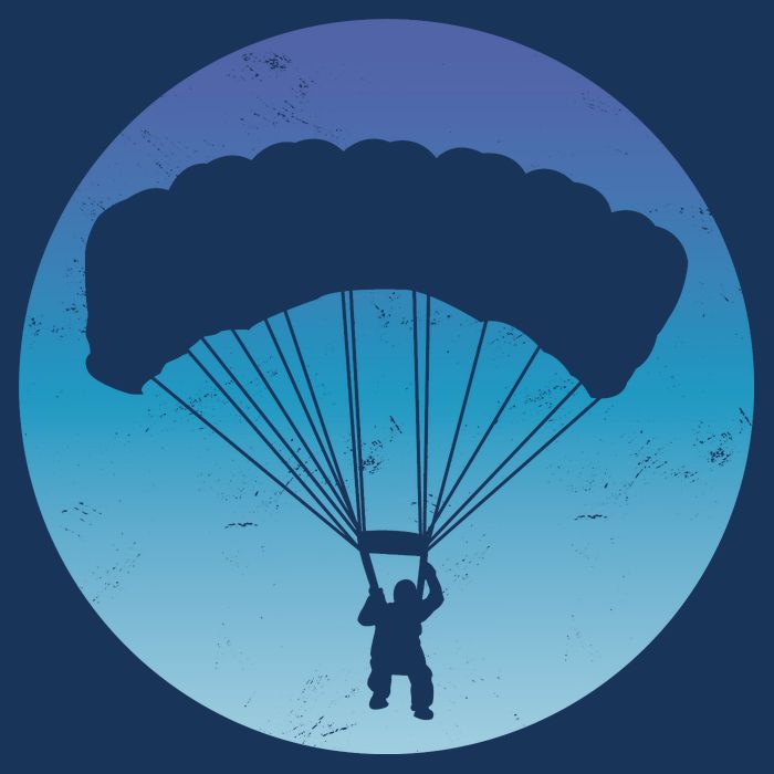 Skydiving Hobby Silhouette Drawstring Bag