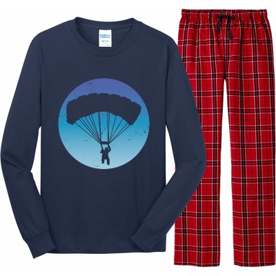 Skydiving Hobby Silhouette Long Sleeve Pajama Set